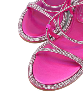 Жіночі сандалі Attizzare зі штучної шкіри рожеві з камінням - фото 4 - Miraton