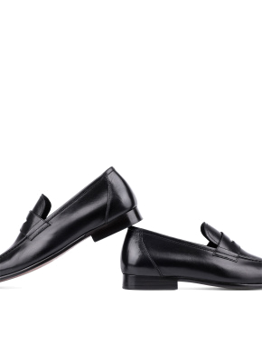 Мужские туфли лоферы Miguel Miratez черные кожаные - фото 2 - Miraton