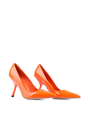 Жіночі туфлі човники MIRATON лакові помаранчеві помаранчеві - фото 3 - Miraton