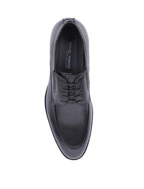 Мужские туфли оксфорды черные кожаные - фото 4 - Miraton