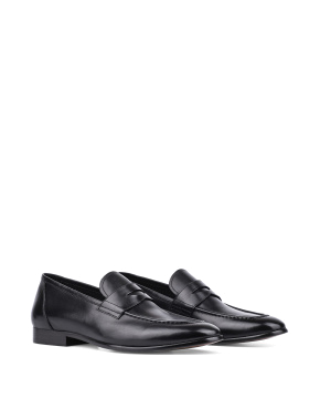 Мужские туфли лоферы Miguel Miratez черные кожаные - фото 3 - Miraton