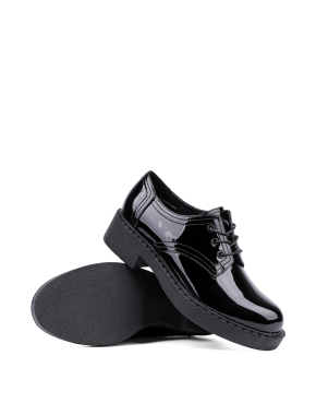 Жіночі туфлі дербі MIRATON лакові чорні - фото 2 - Miraton