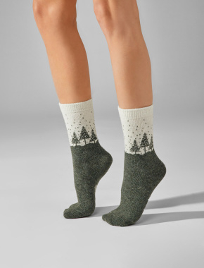 Набор женских высоких носков Legs SOCKS WOOL молочные, 2 пары - фото 3 - Miraton