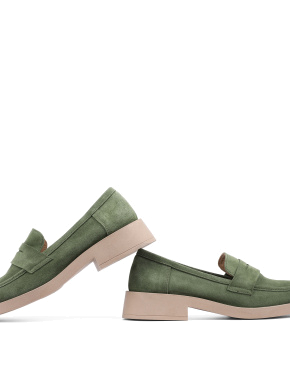 Жіночі туфлі лофери Attizzare замшеві зелені - фото 2 - Miraton