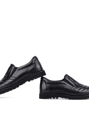 Мужские туфли слипоны черные кожаные - фото 2 - Miraton