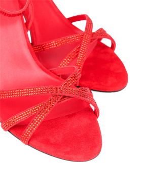 Жіночі босоніжки MiaMay велюрові червоні - фото 6 - Miraton