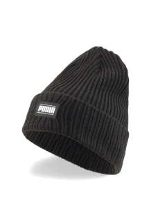 Шапка PUMA CLASSIC CUFF RIBBED BEANIE чёрная - фото  - Miraton