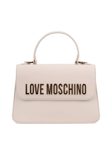 Жіноча сумка Love Moschino з екошкіри бежева з логотипом. - фото  - Miraton