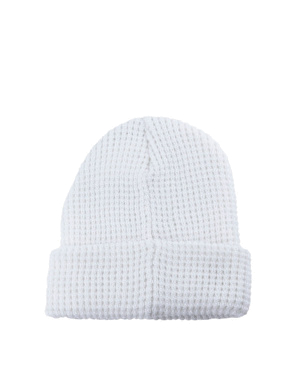 Шапка New Balance Waffle Knit Cuffed Beanie белая - фото 1 - Miraton