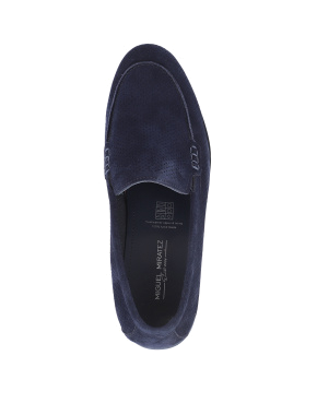 Чоловічі туфлі лофери сині замшеві - фото 4 - Miraton