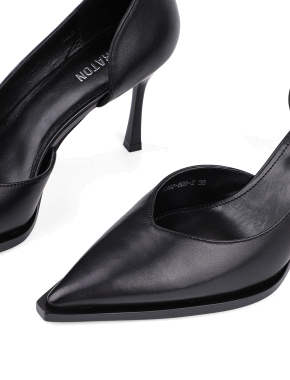 Жіночі туфлі-човники дорсей MIRATON шкіряні чорні - фото 5 - Miraton