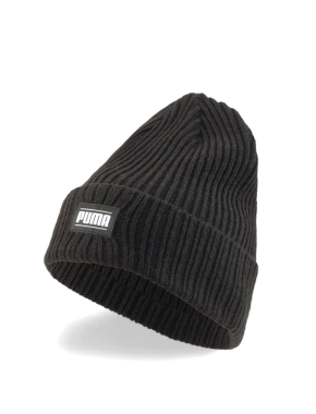 Шапка PUMA CLASSIC CUFF RIBBED BEANIE чёрная - фото 1 - Miraton