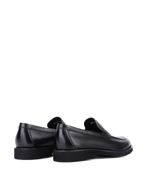 Мужские туфли кожаные черные с перфорацией - фото 3 - Miraton