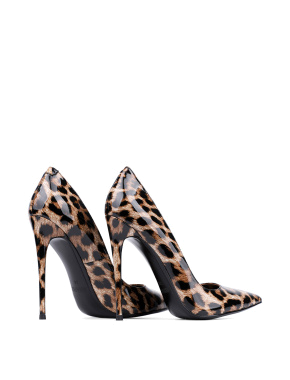 Жіночі туфлі-човники MIRATON лакові з леопардовим принтом - фото 4 - Miraton