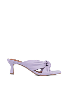 Жіночі сабо з квадратним носком шкіряні фіолетові - фото 1 - Miraton
