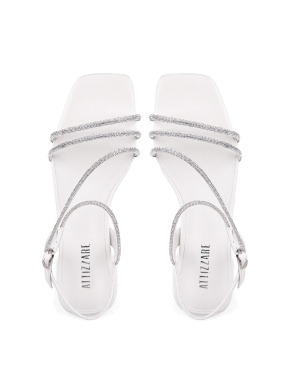 Жіночі сандалі Attizzare шкіряні білого кольору з декоративними ремінцями - фото 3 - Miraton