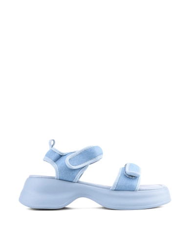 Жіночі сандалі Attizzare тканинні блакитні сандалі фото 1