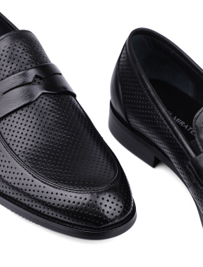 Мужские туфли лоферы Miguel Miratez черные кожаные - фото 5 - Miraton