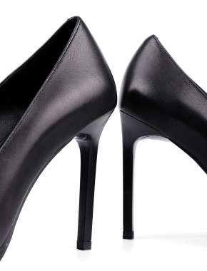 Жіночі туфлі-човники MIRATON шкіряні чорні - фото 2 - Miraton