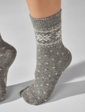 Набір жіночих високих шкарпеток Legs SOCKS WOOL молочні, 2 пари - фото 4 - Miraton