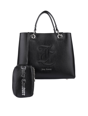 Жіноча сумка тоут Juicy Couture з екошкіри чорна з логотипом - фото 6 - Miraton