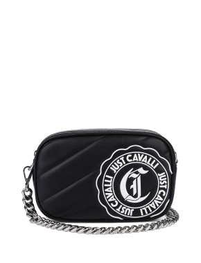 Женская сумка camera bag Just Cavalli из экокожи черная - фото 4 - Miraton