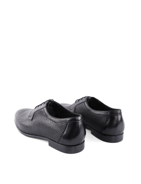 Мужские туфли броги кожаные черные - фото 3 - Miraton