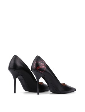 Жіночі туфлі човники Love Moschino чорні шкіряні - фото 4 - Miraton