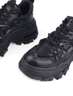 Жіночі кросівки MIRATON чорні шкіряні - фото 5 - Miraton