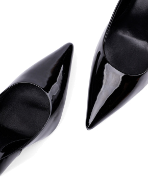 Женские туфли с острым носком черные лаковые - фото 5 - Miraton