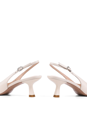 Жіночі туфлі слінгбеки MIRATON шкіряні молочного кольору - фото 2 - Miraton