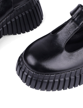 Жіночі туфлі Мері Джейн MIRATON шкіряні чорні з ланцюжком - фото 4 - Miraton