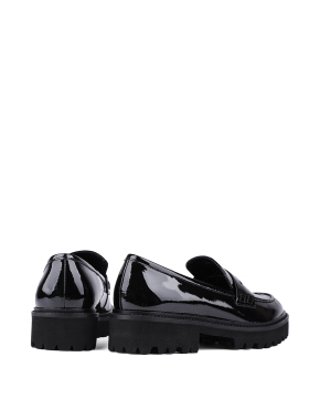 Жіночі туфлі лофери чорні наплакові - фото 4 - Miraton