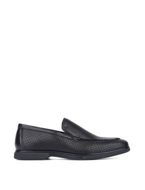 Мужские туфли лоферы кожаные черные - фото 1 - Miraton