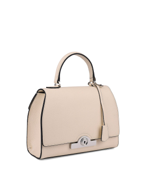 Жіноча сумка леді лайк MIRATON шкіряна молочного кольору з декоративною застібкою - фото 3 - Miraton