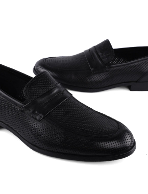 Чоловічі туфлі шкіряні чорні лофери - фото 5 - Miraton