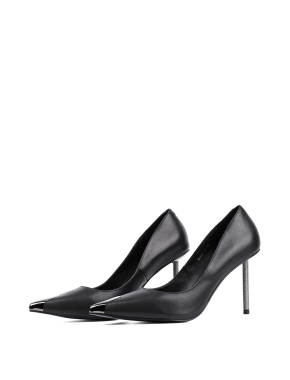 Жіночі туфлі човники MIRATON шкіряні чорні - фото 3 - Miraton