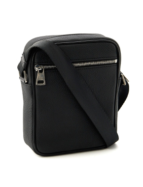 Чоловіча сумка через плече Karl Lagerfeld тканинна чорна - фото 2 - Miraton