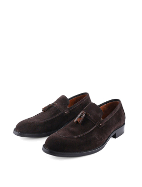 Чоловічі туфлі замшеві коричневі лофери - фото 2 - Miraton