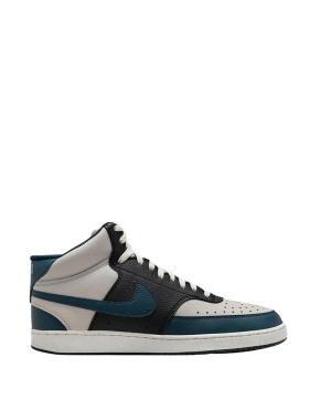 Мужские кеды Nike Court Vision Mid из экокожи черные - фото 1 - Miraton