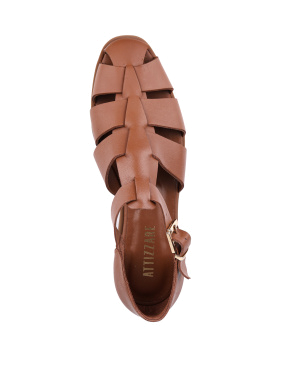 Жіночі сандалі Attizzare шкіряні коричневі - фото 4 - Miraton
