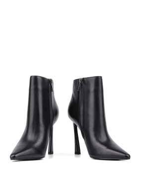 Жіночі черевики з гострим носком чорні шкіряні з підкладкою байка - фото 2 - Miraton