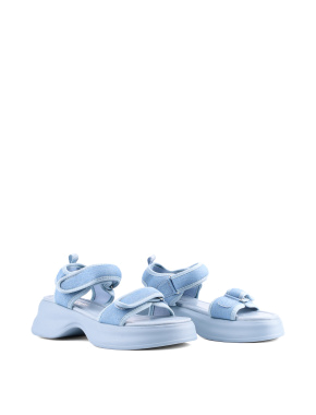 Жіночі сандалі Attizzare тканинні блакитні сандалі - фото 3 - Miraton