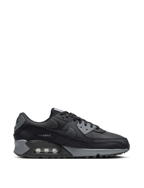 Мужские кроссовки Nike AIR MAX 90 кожаные черные - фото 1 - Miraton