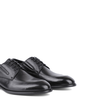Мужские туфли оксфорды черные кожаные - фото 5 - Miraton