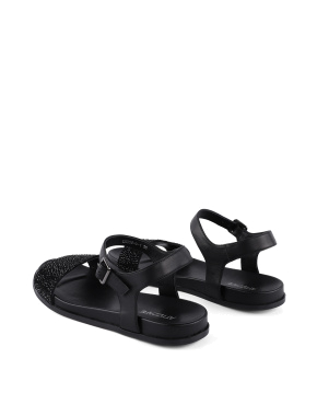 Жіночі сандалі велюрові чорні - фото 3 - Miraton
