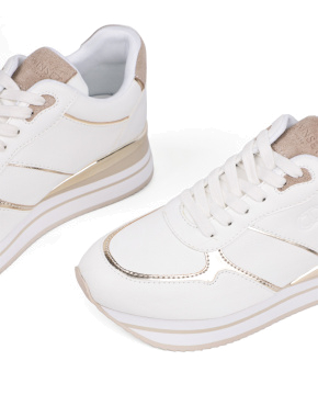 Женские кроссовки TwinSet кожаные белые - фото 5 - Miraton