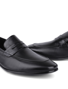 Мужские туфли лоферы кожаные черные - фото 5 - Miraton