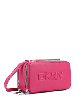 Жіноча сумка camera bag DKNY з екошкіри бордова з логотипом. - фото 1 - Miraton