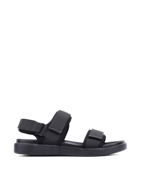 Мужские сандалии кожаные черные - фото 1 - Miraton